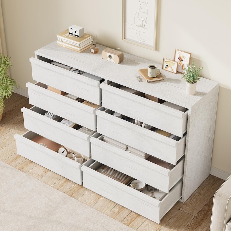 8 Drawer Dresser for Bedroom, 54" Wide Modern Double Dresser Organizer with Large Storage