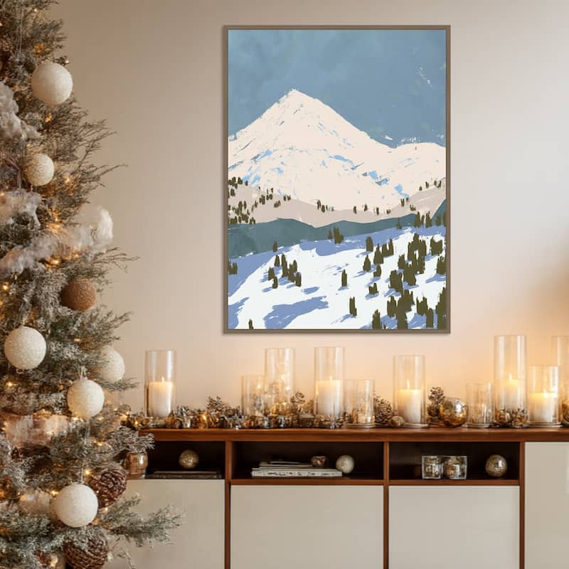Bunny Slopes II by Jacob Green Framed Canvas Wall Art Print - Sylvie Dark Gold