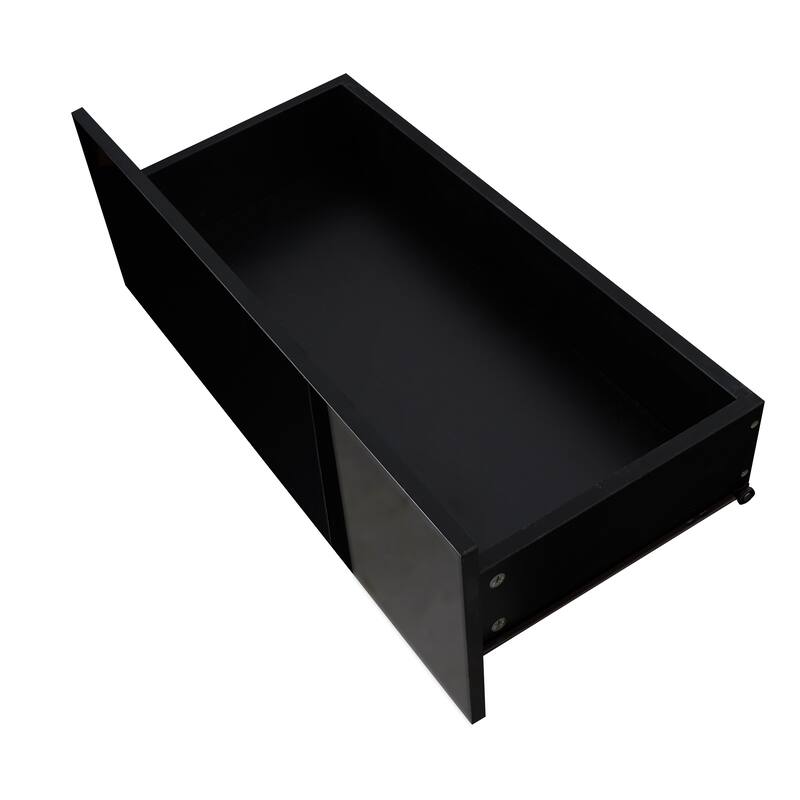 Black 51" Modern TV Stand with RGB LED & Large Drawer for TVs Up to 50"