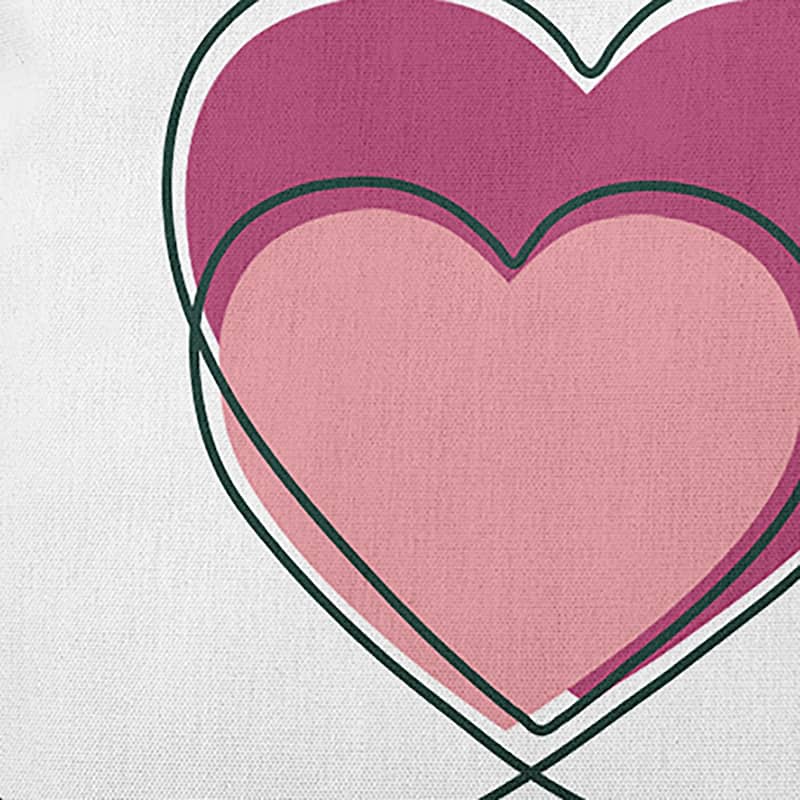 Hearts With Outlines Valentines Day Accent Pillow