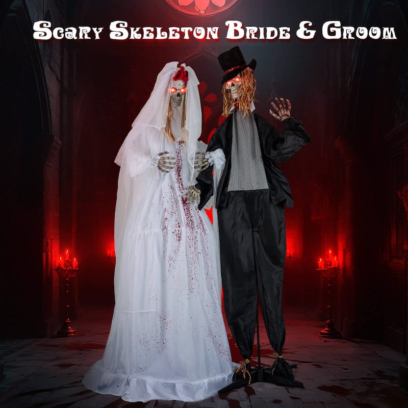 Costway Halloween Animatronic Standing Bride 7.2 FT Haunted House
