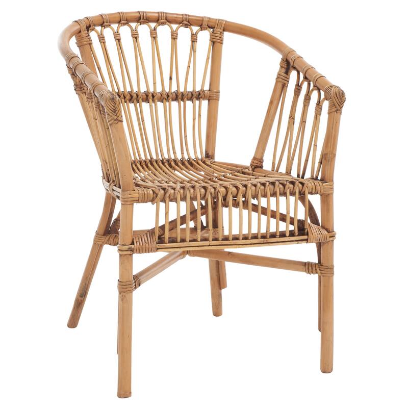 SAFAVIEH Silia Rattan Accent Chairs (Set of 2) - 22.8" W x 23.6" L x 30.3" H - 23Wx24Dx30H