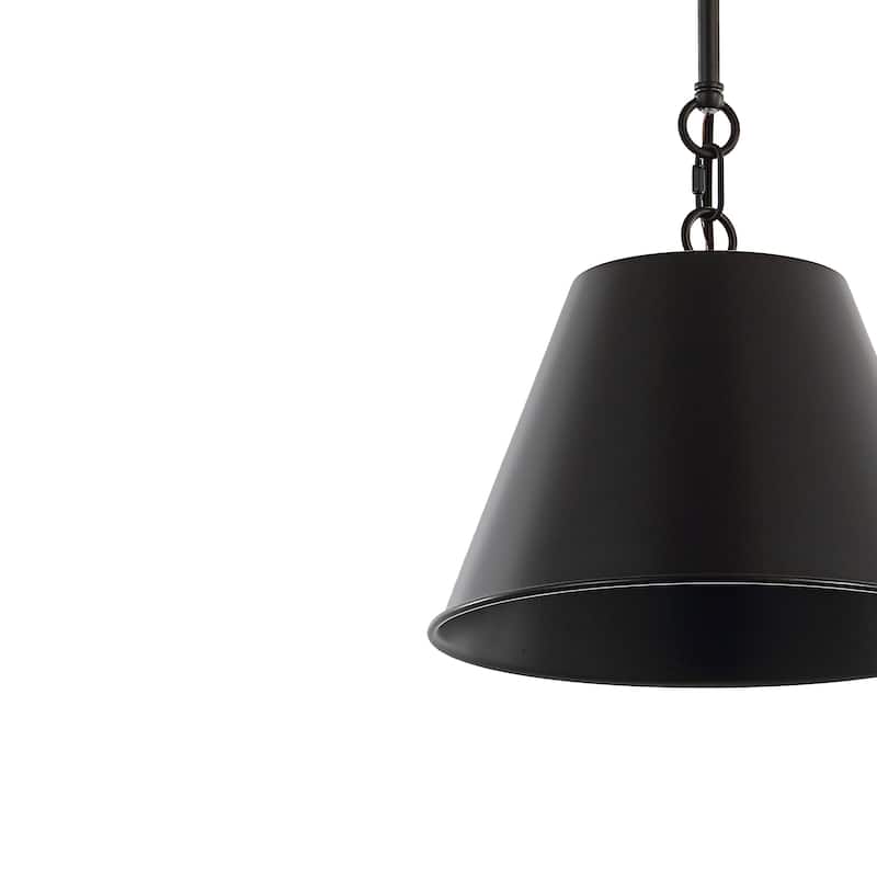 Henry 12" 1-Light Industrial Farmhouse Iron LED Pendant, Oil Rubbed Bronze by JONATHAN Y