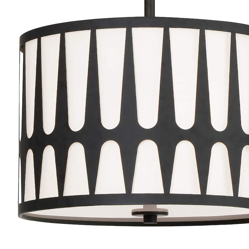 Royston 3 Light Black Pendant - 15'' W x 10.75'' H