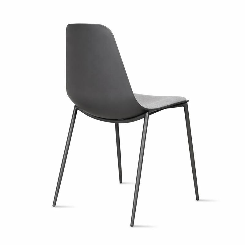 Set of 4 Plastic Dining Chairs Cushion Padded For Kitchen Metal Legs Guest Meeting Waiting Room Business Indoor Outdoor Patio