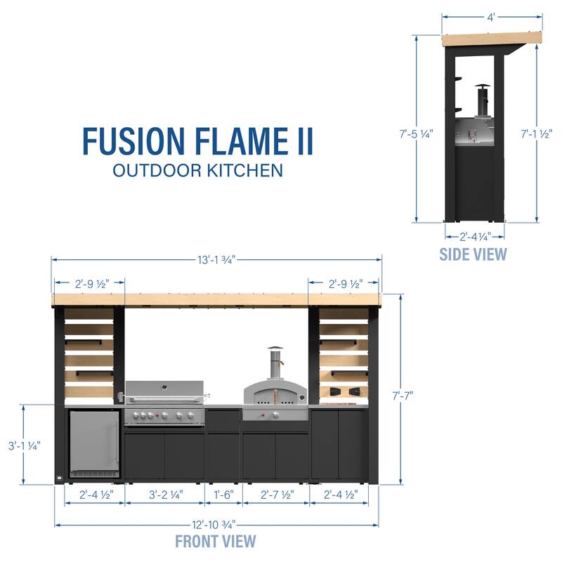 Backyard Discovery Fusion Flame 2 Outdoor Kitchen, Grill, Pizza Oven