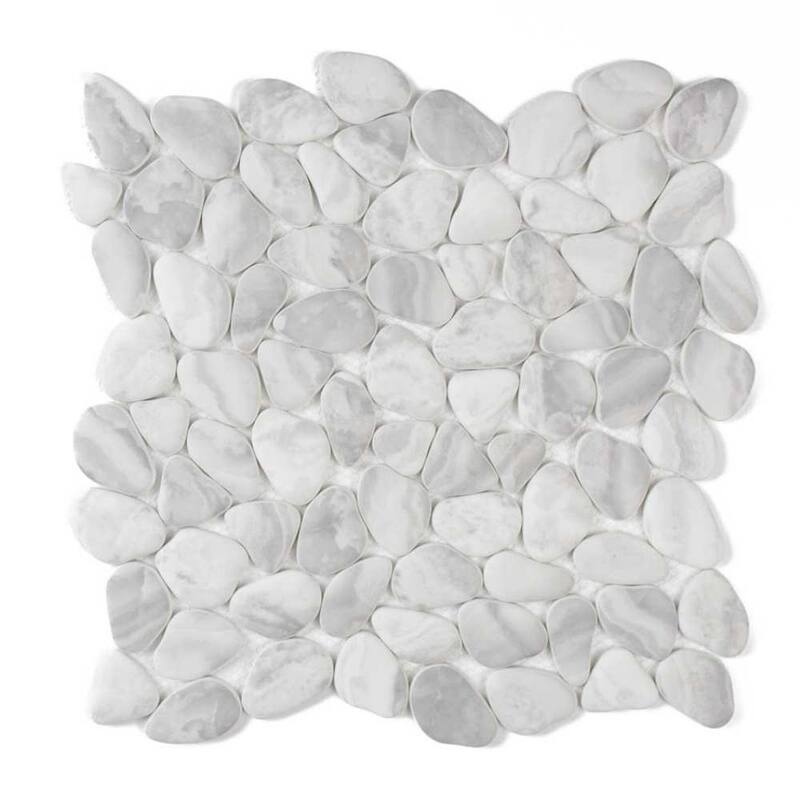 The Tile Life Huron Rock 12x12 Glacier Glass Pebble Floor & Wall Tile
