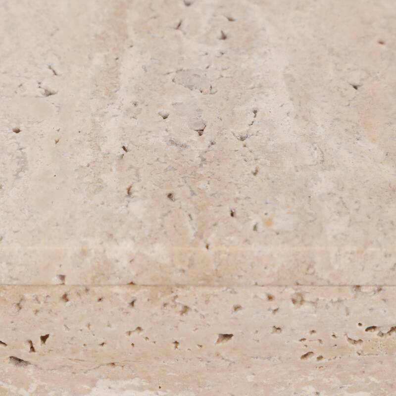 Travertine Decorative Box with Lid - Tan
