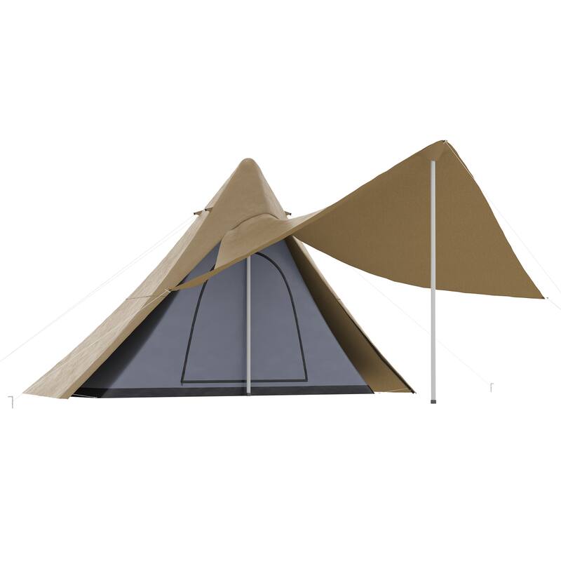 Large Outdoor Camping Tent Quick Setup Waterproof with Porch Area Portable - 15.5" x 15.5" x 8.5" - Coffee