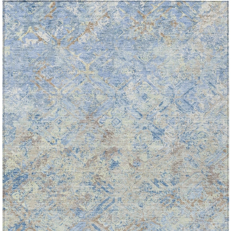 HomeRoots Geometric Transitional Rectangle Outdoor Rug