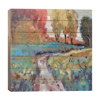 Over The Hill Print On Wood by Kip Decker - Multi-Color