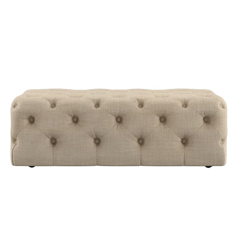 Knightsbridge Rectangular Tufted Ottoman with Casters by iNSPIRE Q Artisan