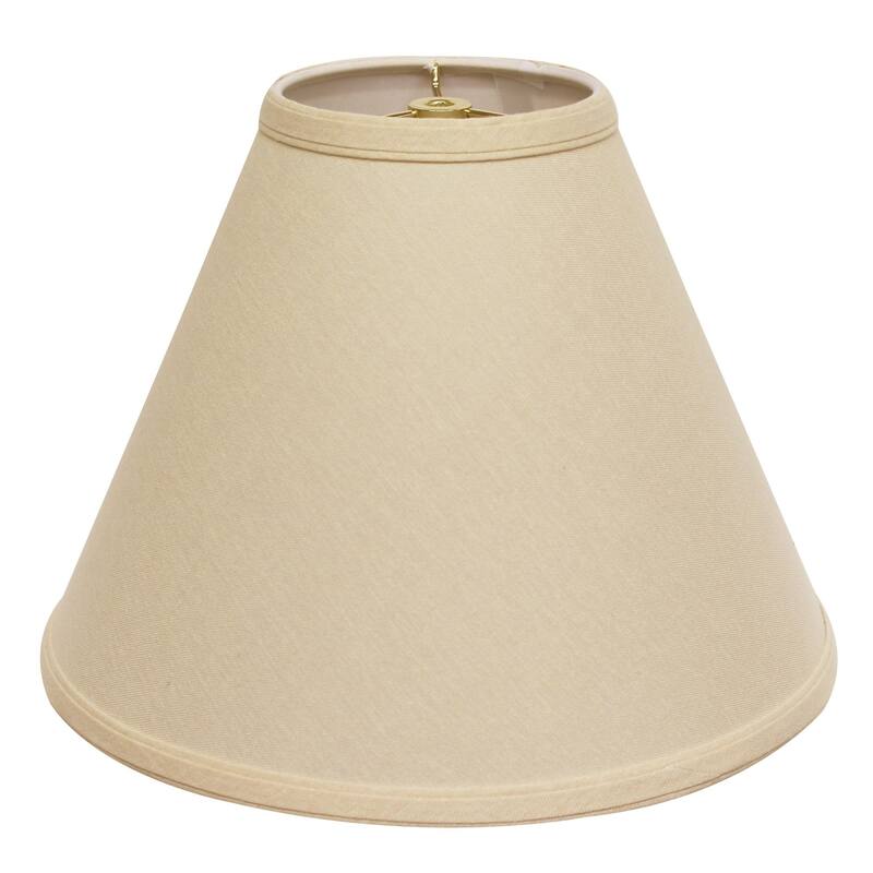 19" Parchment Biege Deep Cone Slanted Linen Lampshade - 19" L x 19" W x 13" H - Beige - 19" L x 19" W x 13" H
