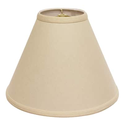 HomeRoots 17" Parchment Biege Deep Cone Slanted Linen Lampshade - 17