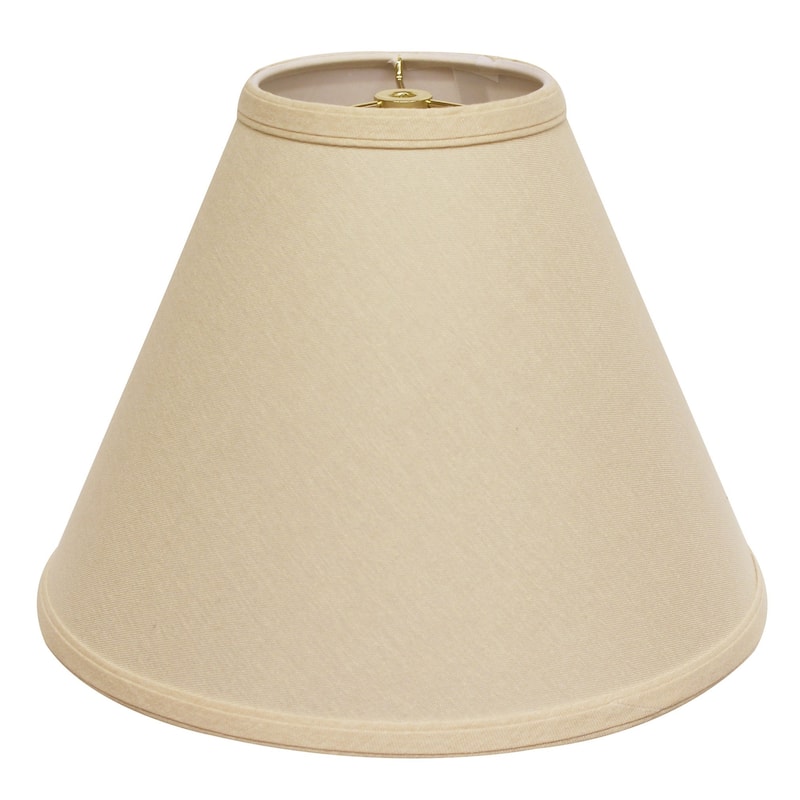 19" Parchment Biege Deep Cone Slanted Linen Lampshade - 19" L x 19" W x 13" H