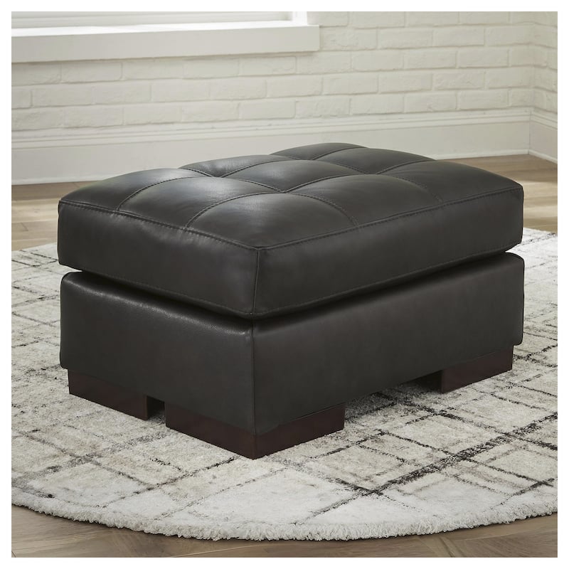 Signature Design by Ashley Luigi Thunder Ottoman - 34"W x 24"D x 17"H - Thunder