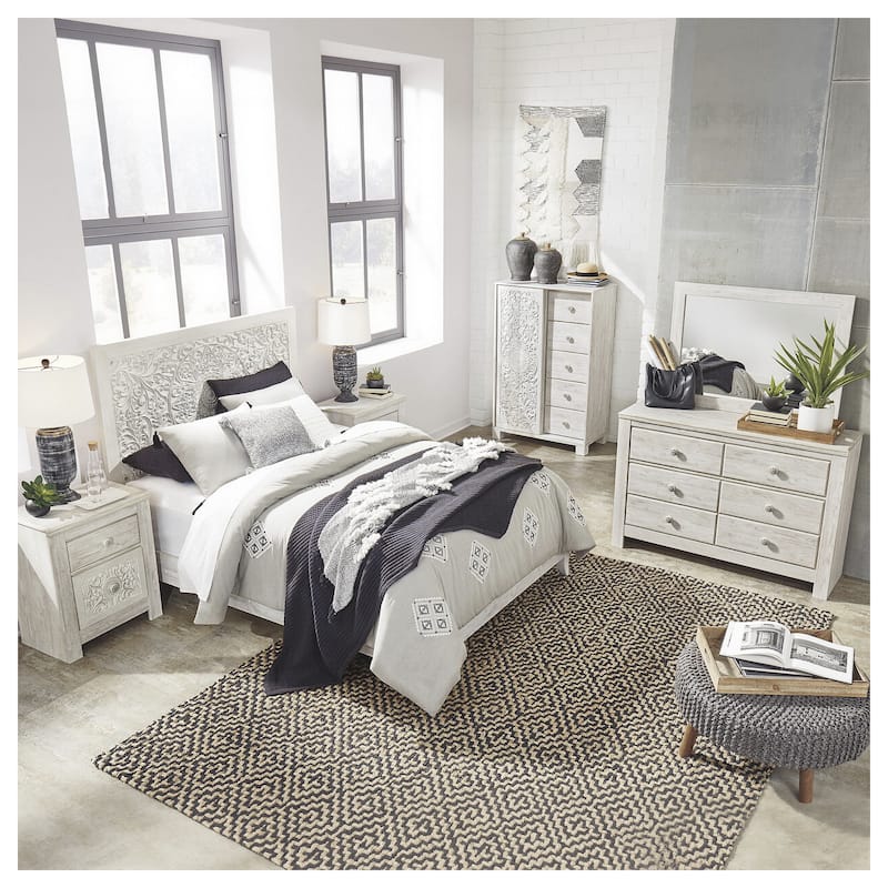Signature Design by Ashley Paxberry White Queen Panel Bed