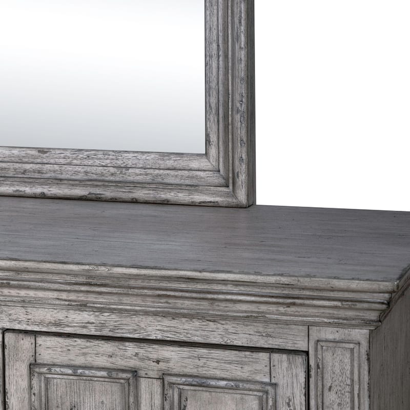 Big Valley Graystone Panel Bed, Dresser & Mirror Set