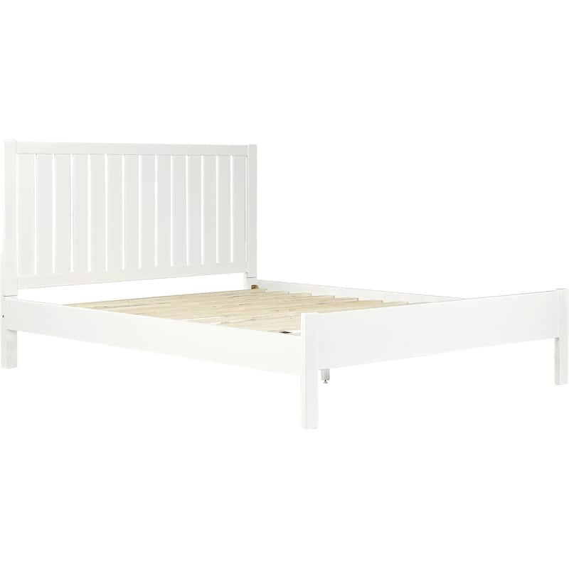 Graham Wooden Platform Bed with Slatted Headboard