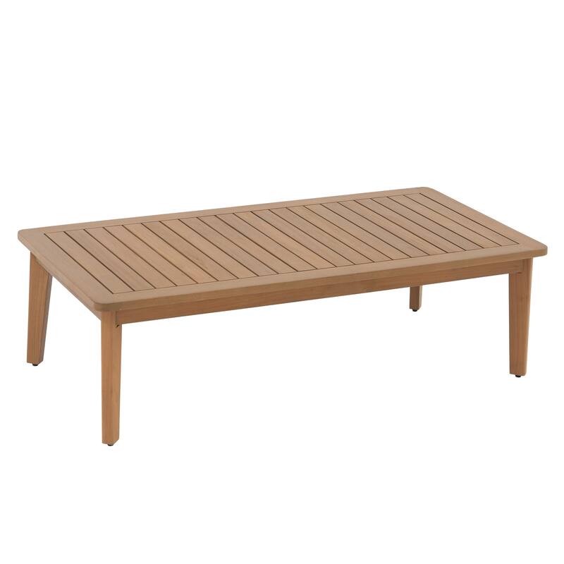 Outdoor 5 Piece Wooden Chair Set With Table And Cushion