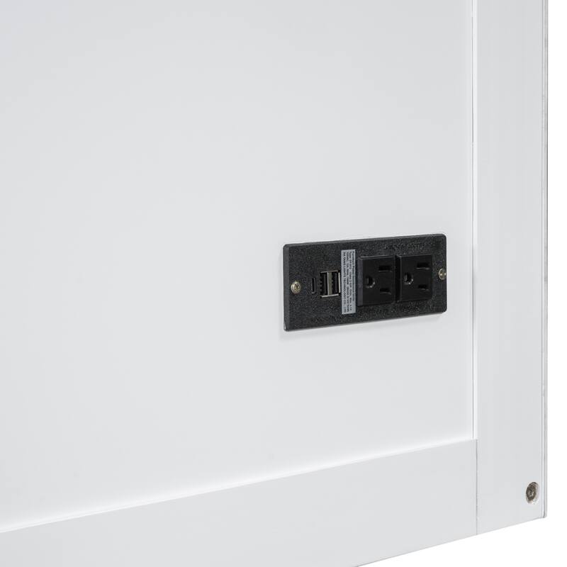 Space-Saving Design Murphy Bed with USB Ports, Large Drawers and Metal Handles