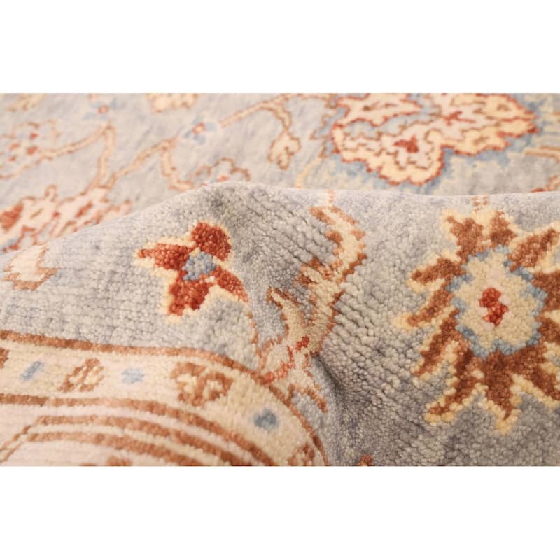 ECARPETGALLERY Hand-knotted Finest Oushak Light Blue Wool Rug - 5'1 x 7'11