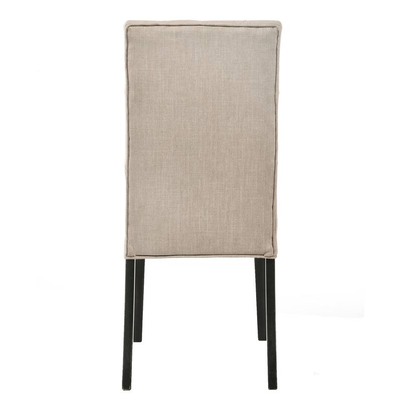 Tan and Vintage Black Tufted Parson Chairs (Set of 2) - Tan