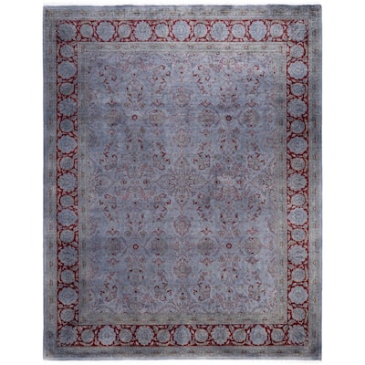 Overdyed One-of-a-Kind Hand-Knotted Area Rug - Gray - 8' 1" x 10' 4"