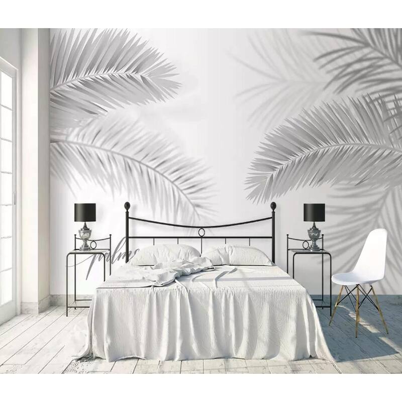 GK Wall Design Dark Palm Leaves Tropical Removable Wallpaper