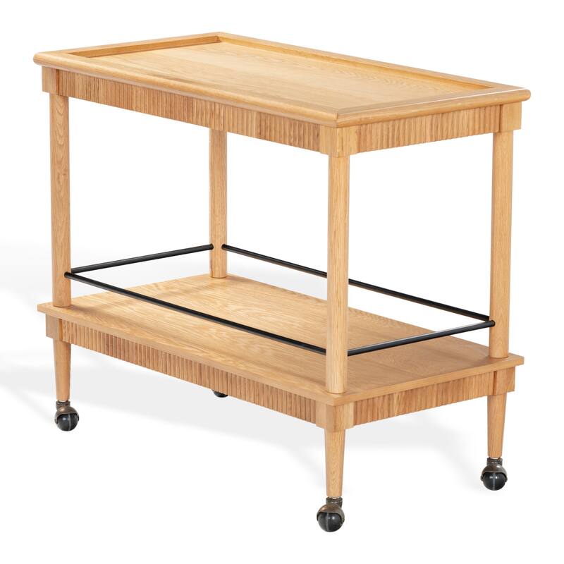 SAFAVIEH Couture Donna Brielle 2-Shelf Wood Bar cart - 38"W x 20"D x 32"H