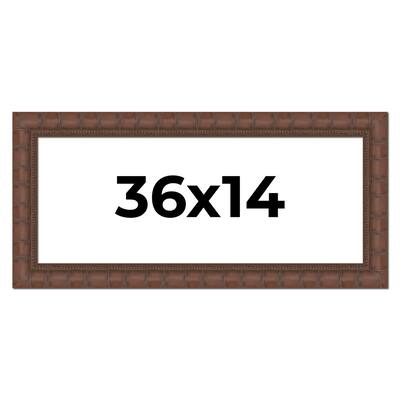 36x14 Frame Pewter Solid Wood Picture Frame Width 1.625 Inches | Interior Frame Depth 0.6875 Inches