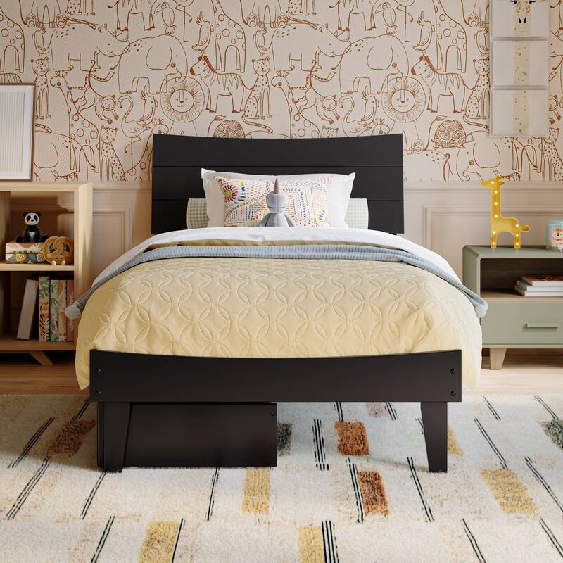 Phoenix Wood Platform Bed with Storage Drawers