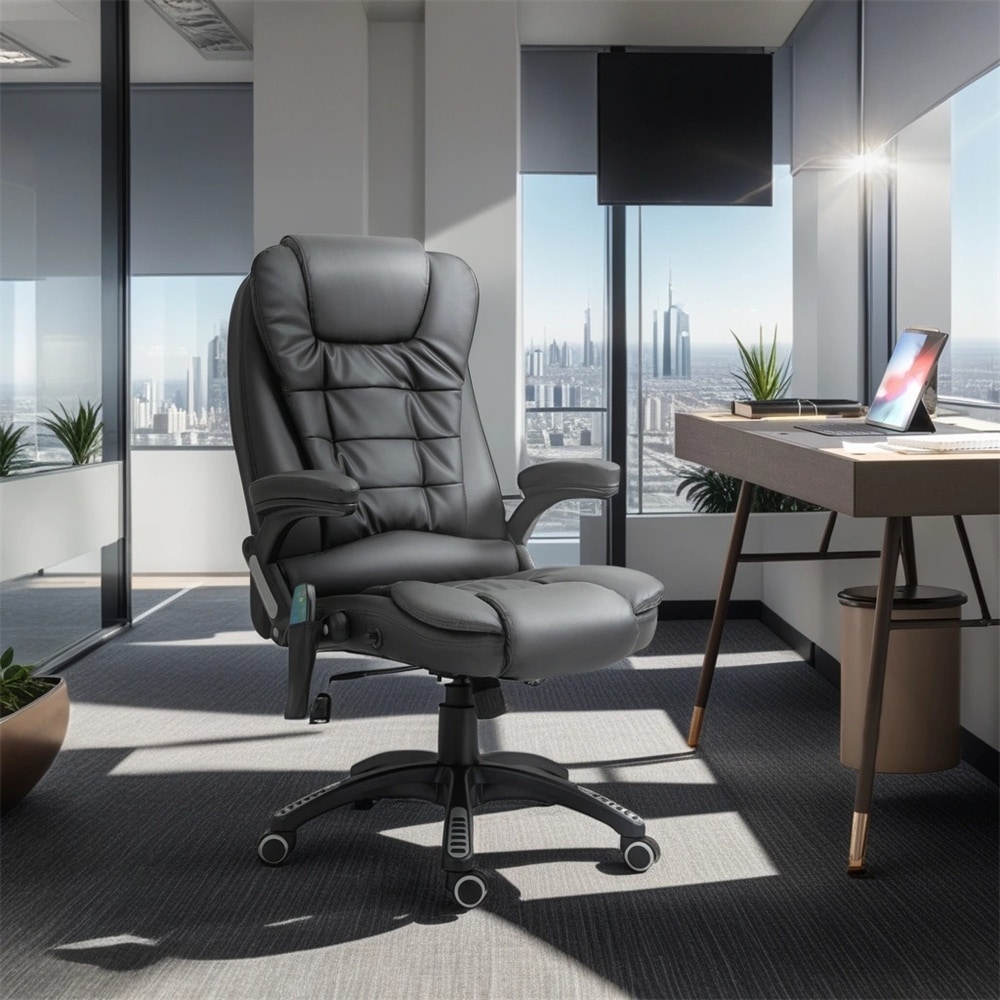 Ergonomic Office Chair with 8 Modes Vibrating Massage & Heating