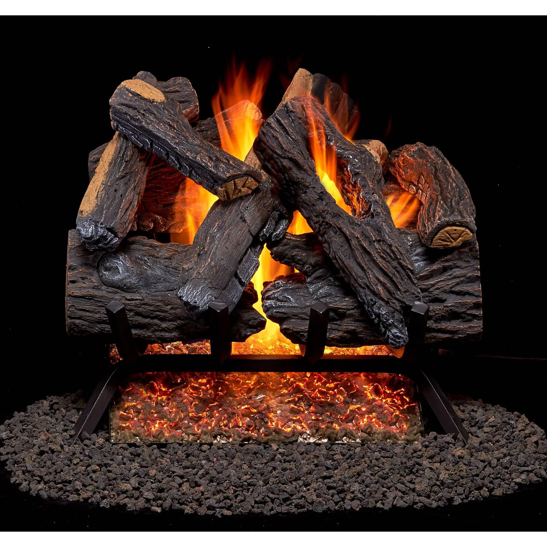 Duluth Forge FNVL18-1-RO 45,000 BTU Natural Gas Log Set Fireplace with