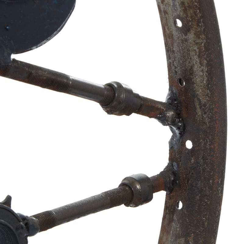 Grey Iron Industrial Sculpture Wheel 23 x 16 x 8 - 16 x 8 x 23