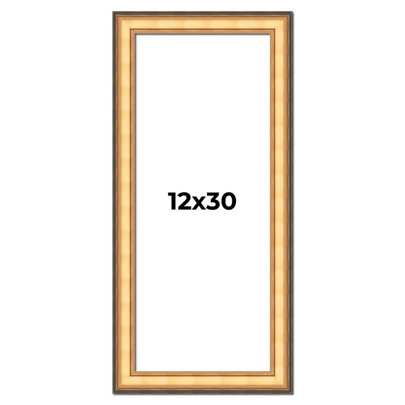 12x30 Frame Gold Plein Aire Solid Wood Picture Frame Width 2 Inches |