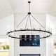 preview thumbnail 9 of 20, Black Wagon Wheel Chandelier Modern Farmhouse Chandelier 59in-24Light