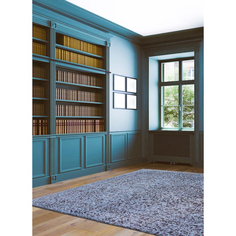 ECARPETGALLERY Hand-knotted Color Transition Denim Blue Wool Rug - 7'9 x 10'10