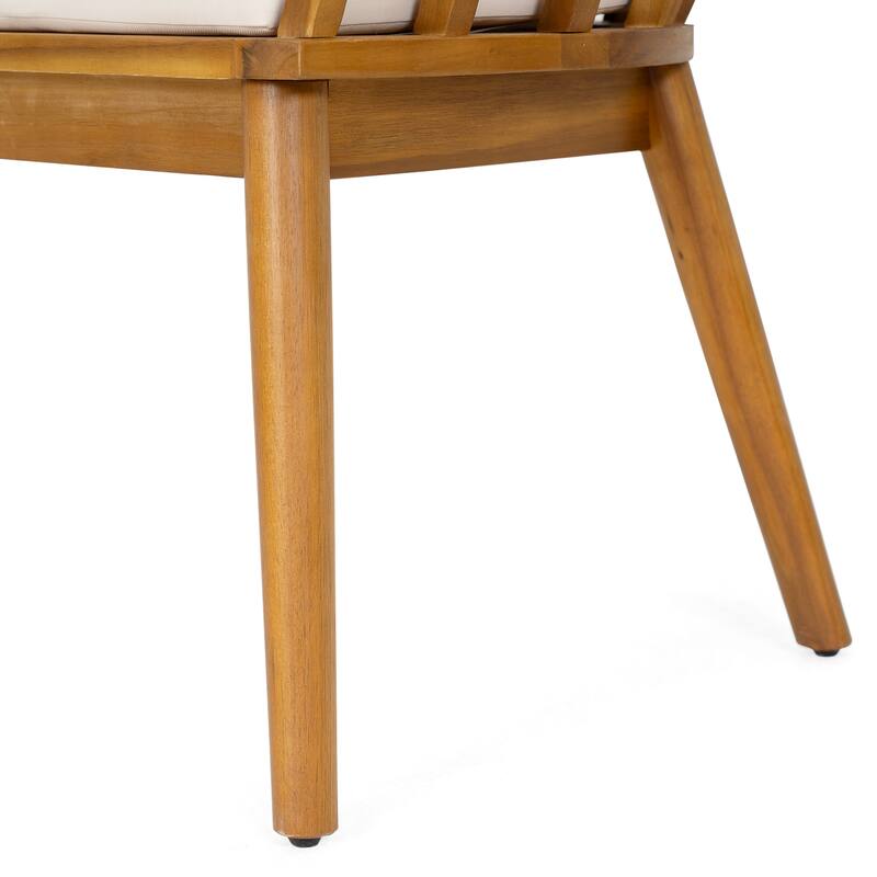 Christopher Knight Home - Meadowbrook Outdoor Acacia Wood 5-Piece Dining Set with Cushioned Chairs