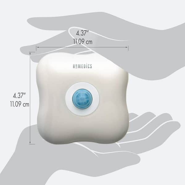 Homedics TotalClean Personal Filterless UV-C Plug-In Air Sanitizer and Purifier. Built-In Night-Light, Auto-On Motion