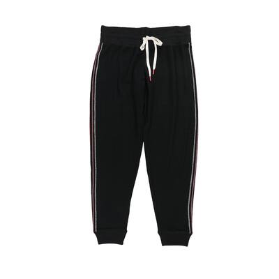 P.J. Salvage Womens Striped Stitched Sides Pajama Jogger Pants,, Black, Medium