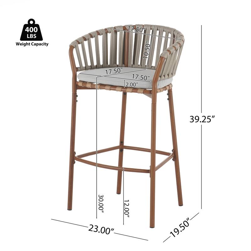 Outdoor Matal Rope Barstool
