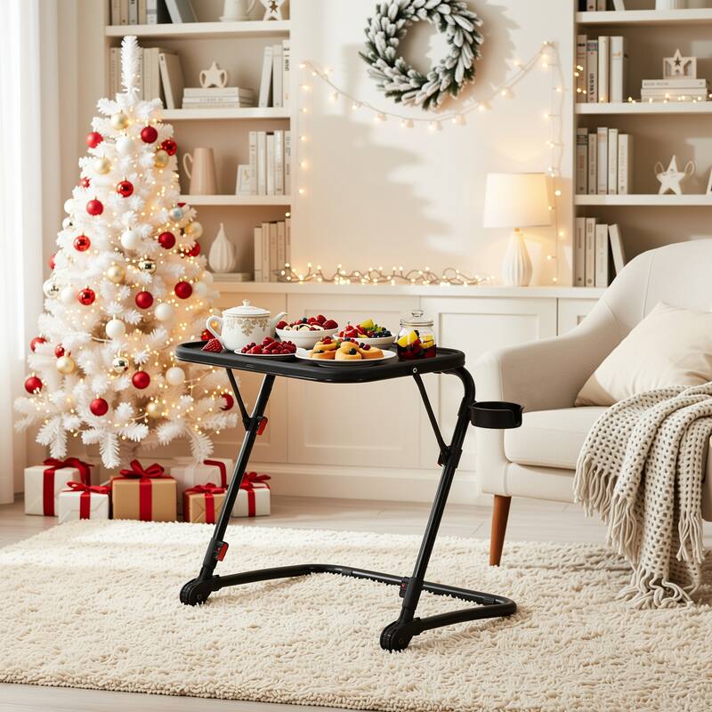 Adjustable Height Kids Writing Desk Durable, Ergonomic Study Table for Children Safe, Easy Clean & Space Saving, Black - Black