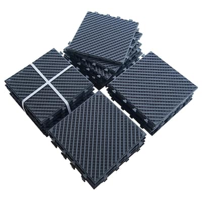 12"x12" Patio Square Composite Interlocking Decking Tiles (Pack of 27)