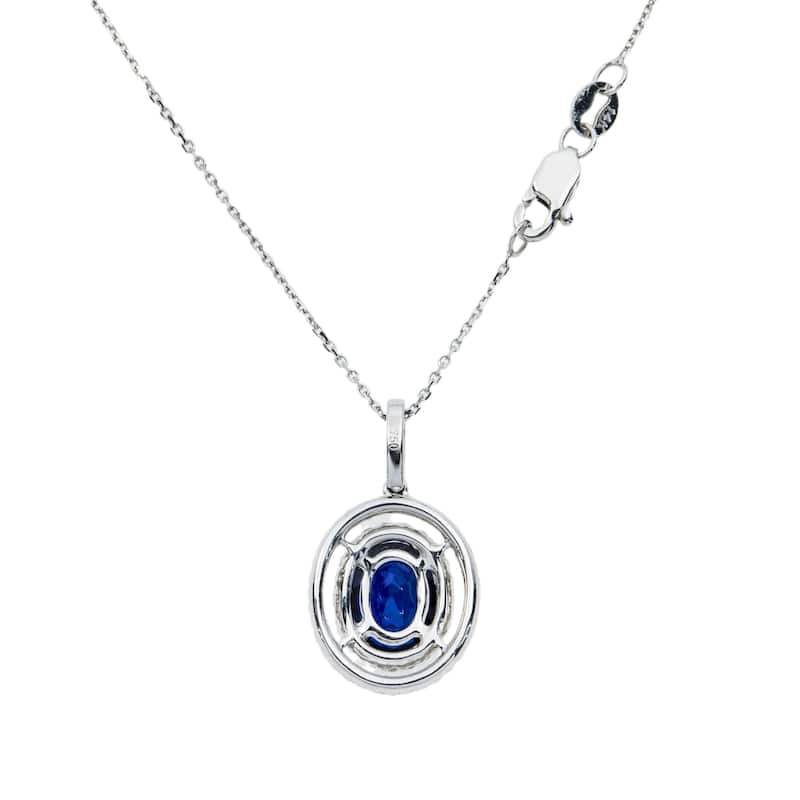 House Of Leon 14K & 18K White Gold Diamond & Oval Cut Sapphire Gemstone Necklace