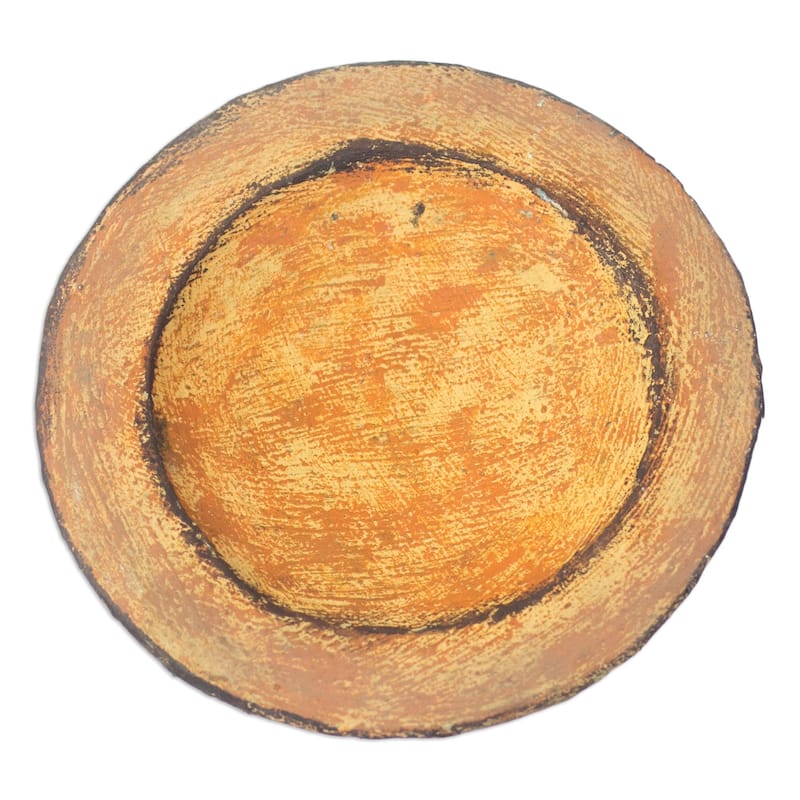 Novica Handmade Brown Ewe Agbah Ceramic Catchall