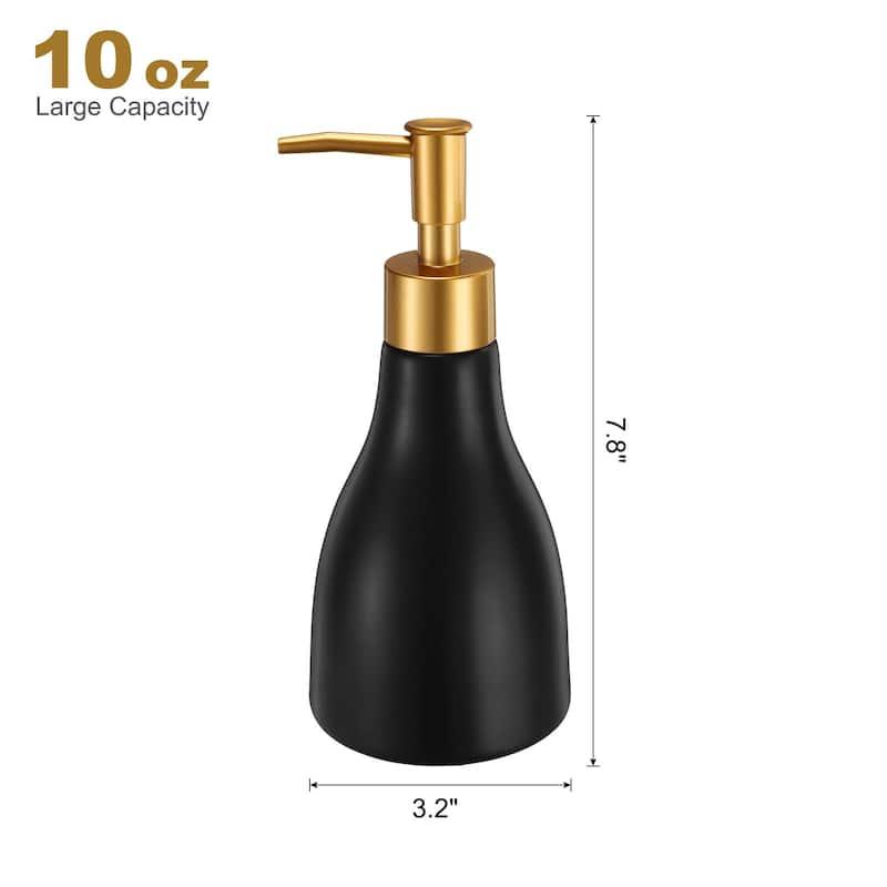 1x 9.5Oz Soap Dispenser Hand and Dish Soap Dispenser for Kitchen Matte - Black