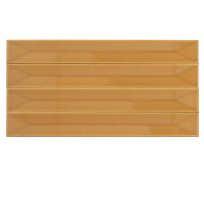 Apollo tile 2" x 16" Horizonte Glossy Honey Ceramic Tile (10.76 sq ft/case) - 50 Pack