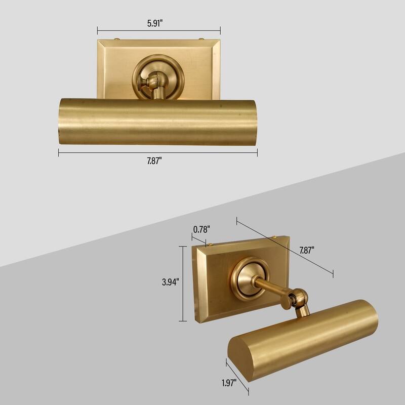 KAYLA Adjustable Gold Picture Wall Sconce - 1-Light, Multiple Sizes (8-30 in.)