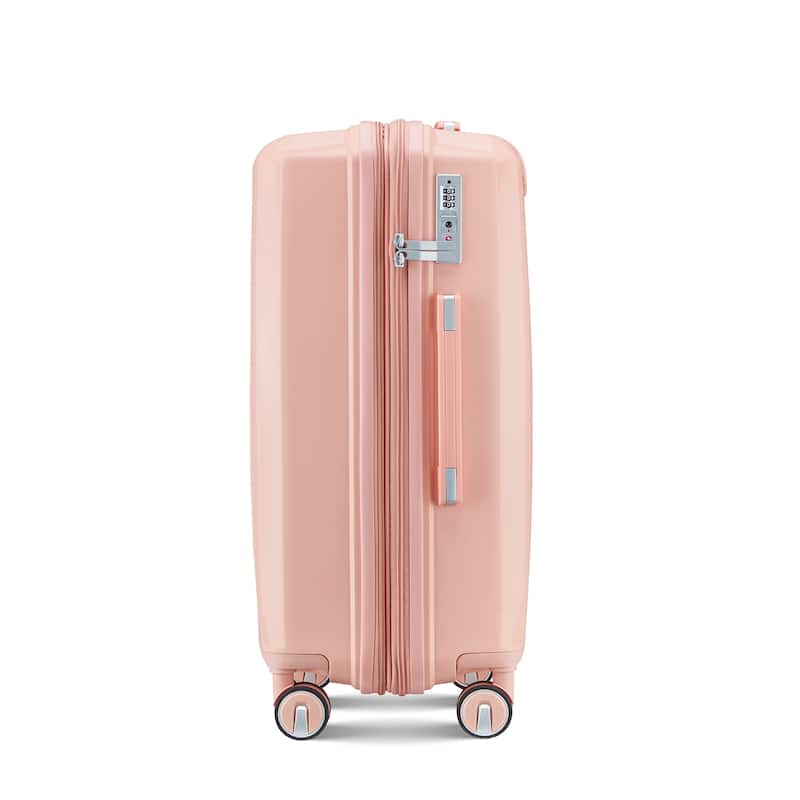 4 Piece Expandable Carry On Luggage Set, Hard Shell Lightweight Suitcase with TSA Lock and Spinner Wheels, for Men Women Travel